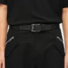 Layered Cross Buckle belt in smooth calfskin Black/Palladium Layered Cross Buckle belt in smooth calfskin Black/Palladium