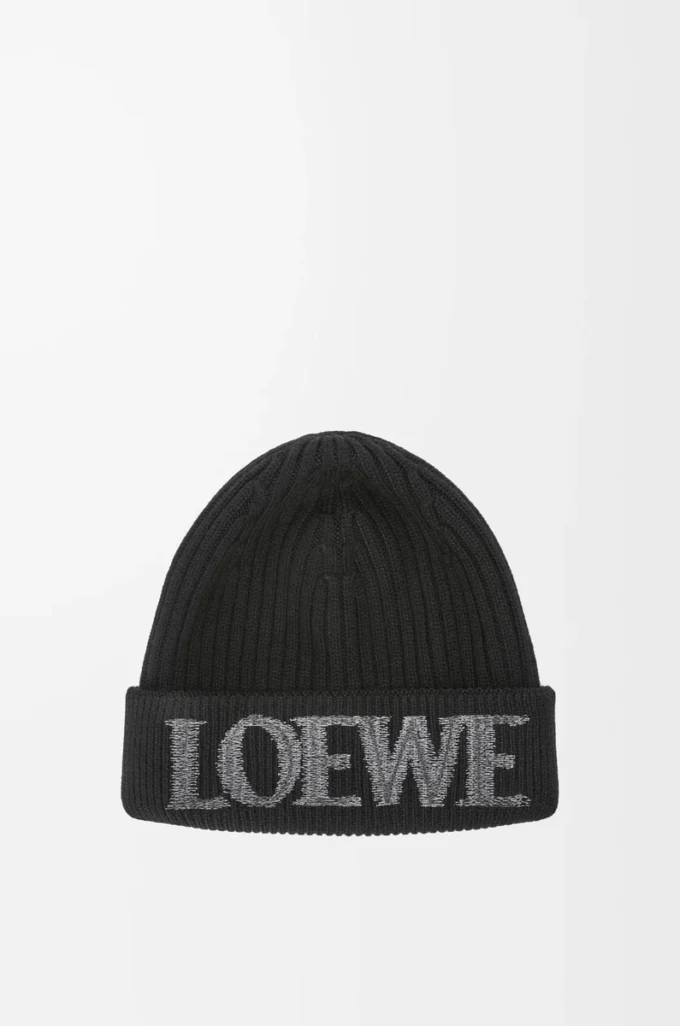 LOEWE beanie in wool Black LOEWE beanie in wool Black