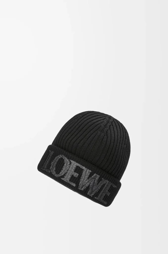 LOEWE beanie in wool Black LOEWE beanie in wool Black