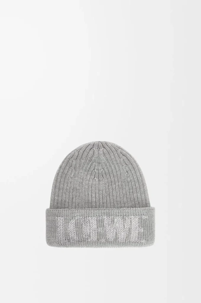 LOEWE beanie in wool Grey LOEWE beanie in wool Grey