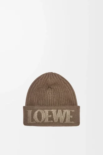 LOEWE beanie in wool Light Brown