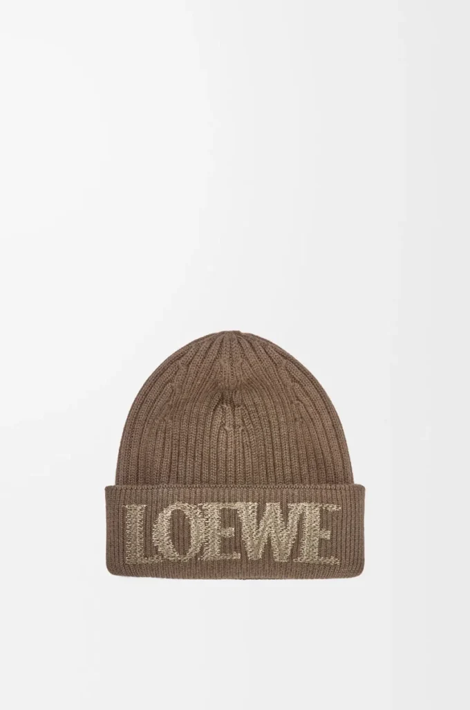 LOEWE beanie in wool Light Brown LOEWE beanie in wool Light Brown