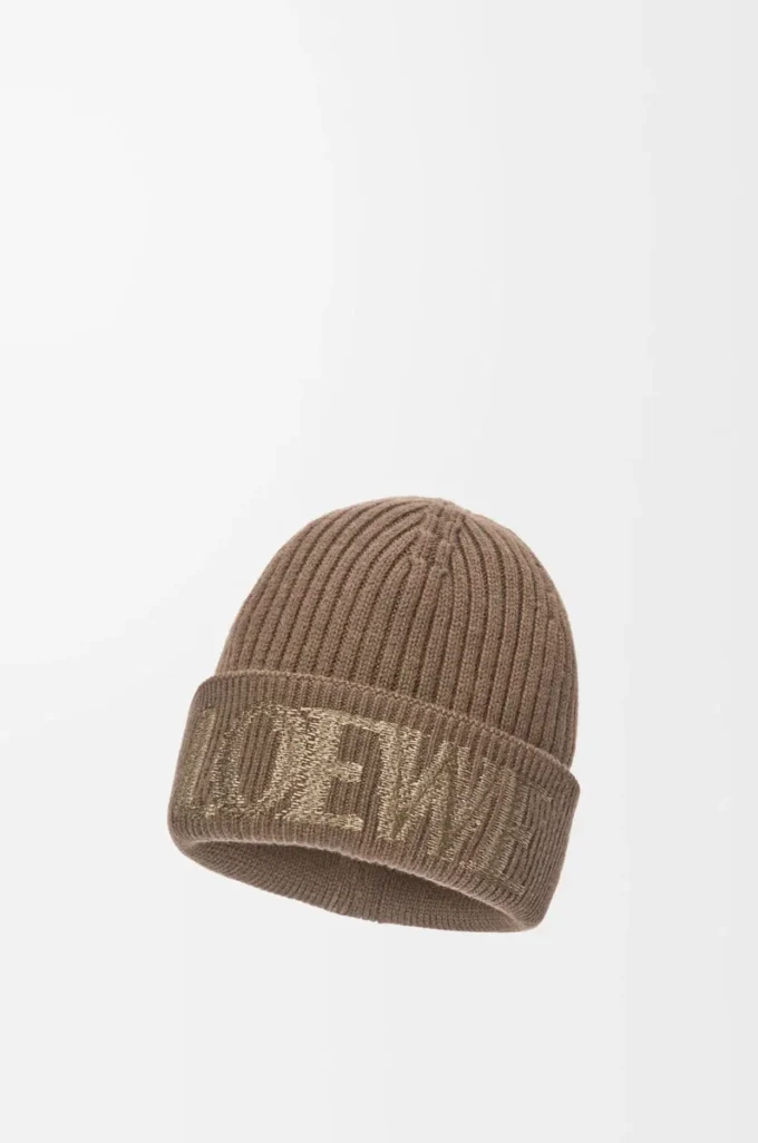 LOEWE beanie in wool Light Brown LOEWE beanie in wool Light Brown