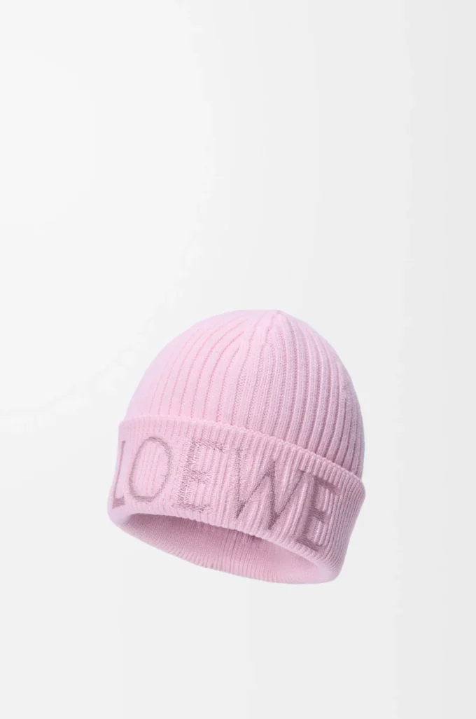 LOEWE beanie in wool Light Pink