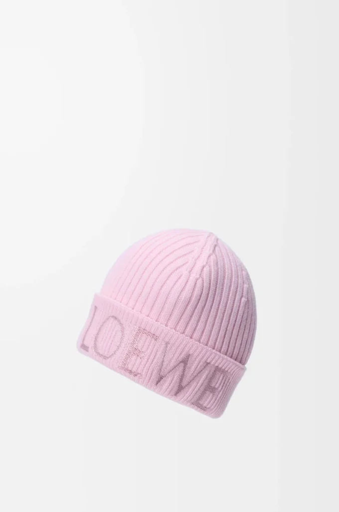 LOEWE beanie in wool Light Pink