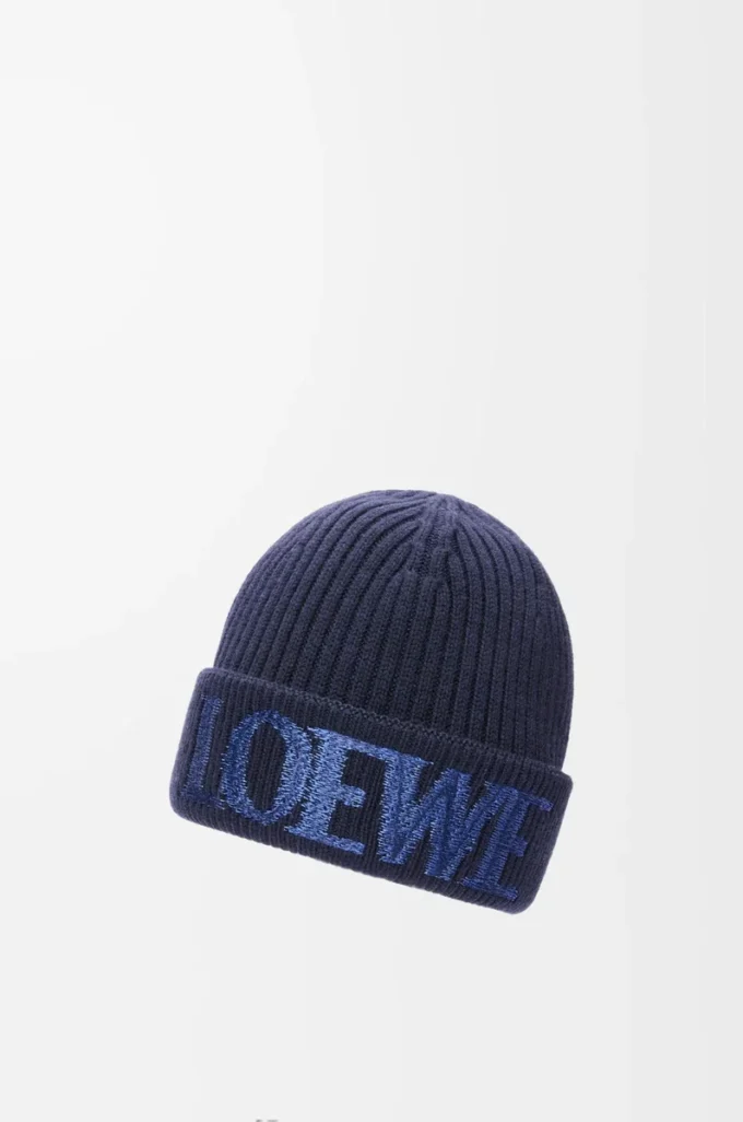 LOEWE beanie in wool Navy Blue LOEWE beanie in wool Navy Blue