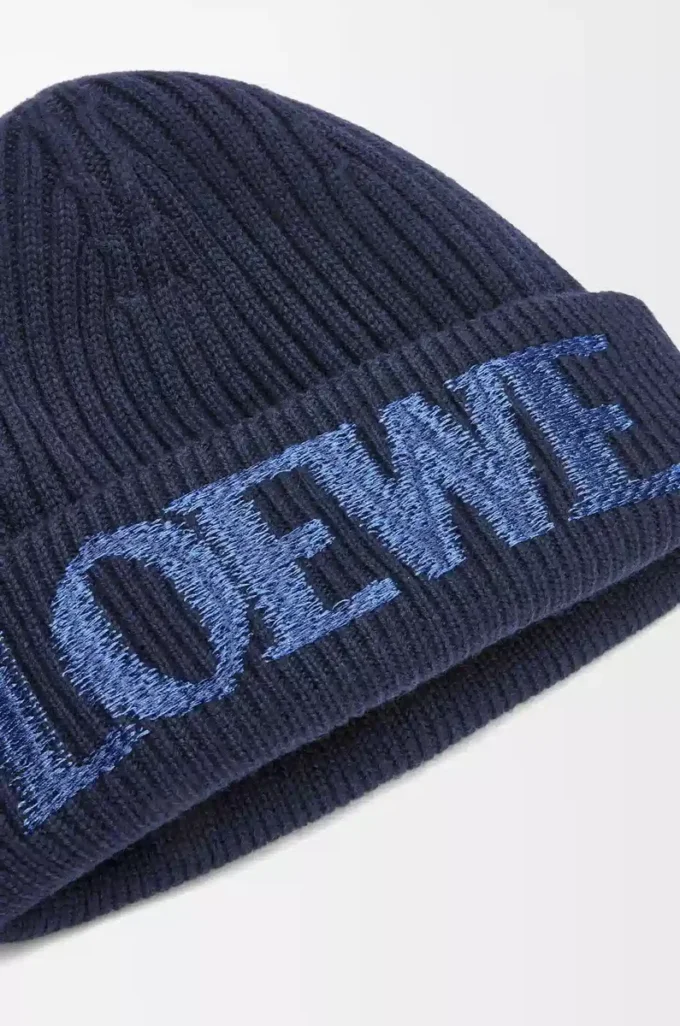LOEWE beanie in wool Navy Blue LOEWE beanie in wool Navy Blue