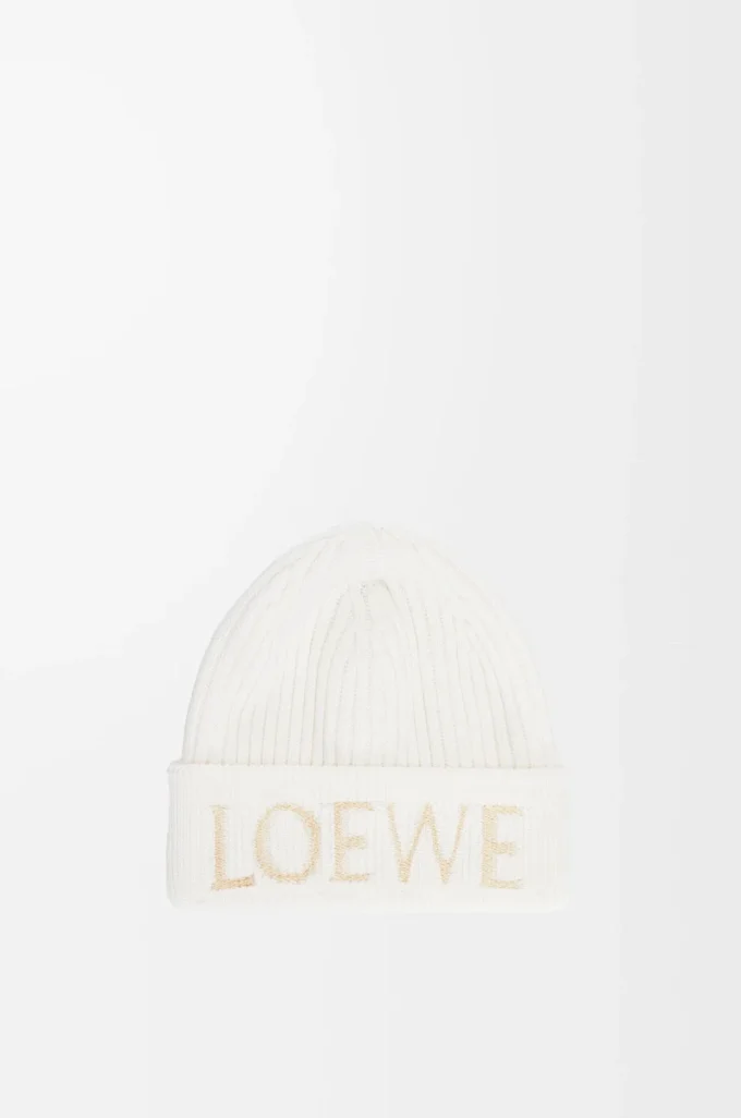 LOEWE beanie in wool White LOEWE beanie in wool White