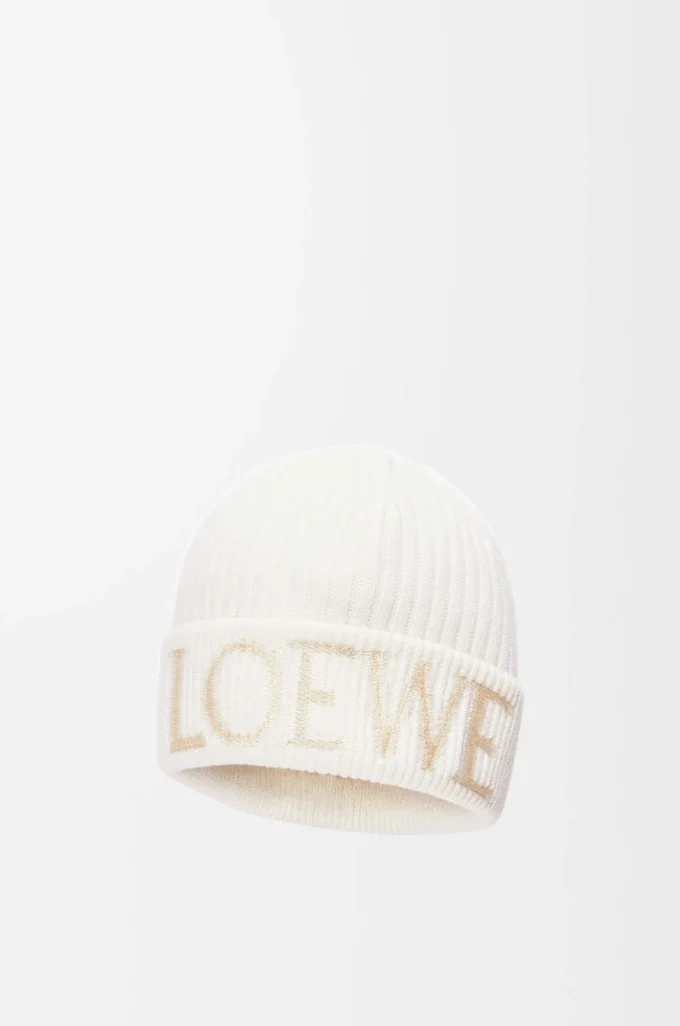 LOEWE beanie in wool White LOEWE beanie in wool White