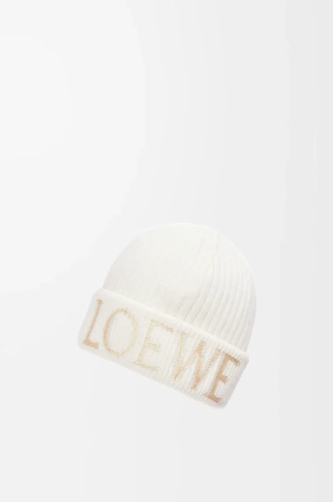 LOEWE beanie in wool White LOEWE beanie in wool White