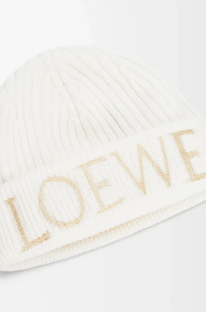 LOEWE beanie in wool White LOEWE beanie in wool White