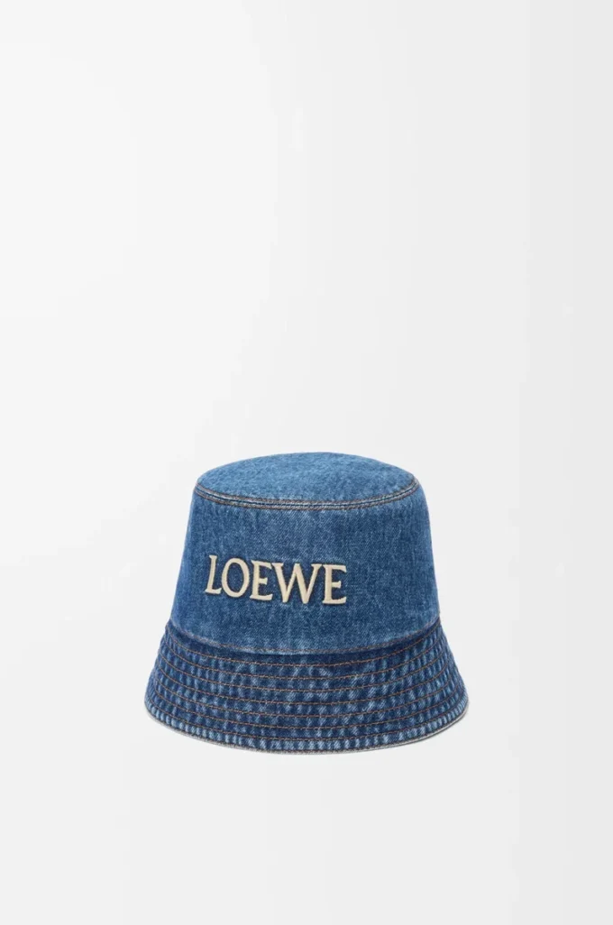 LOEWE bucket hat in denim Denim Blue LOEWE bucket hat in denim Denim Blue