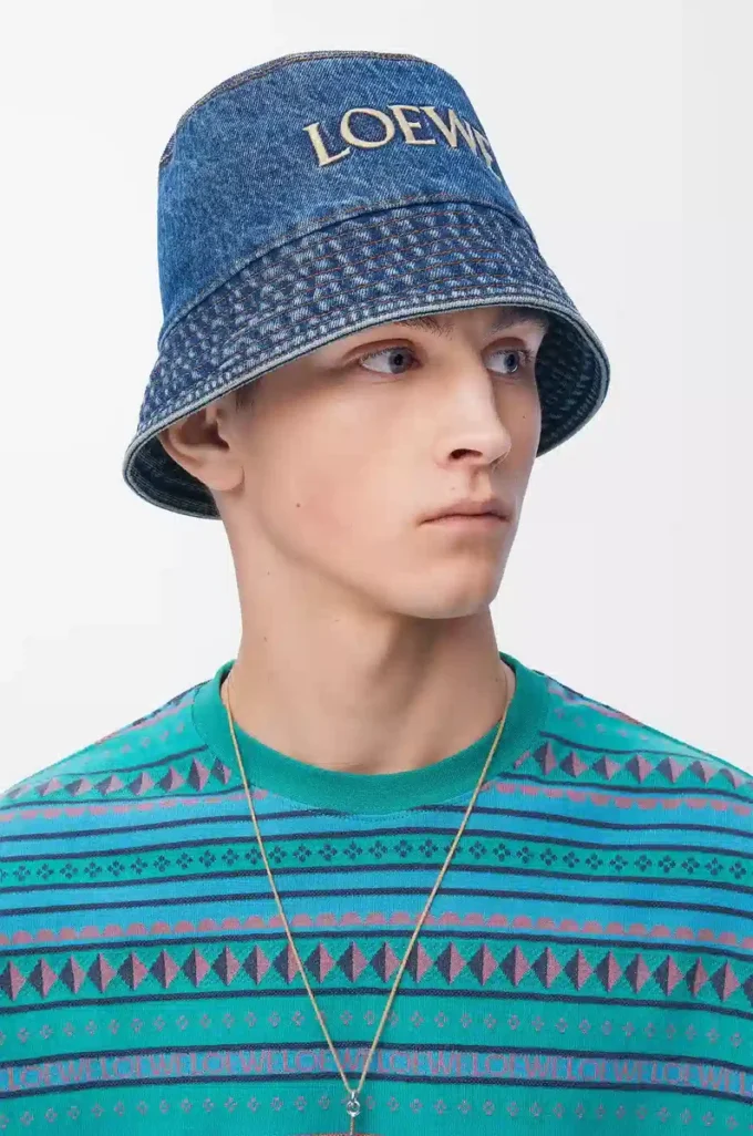 LOEWE bucket hat in denim Denim Blue LOEWE bucket hat in denim Denim Blue