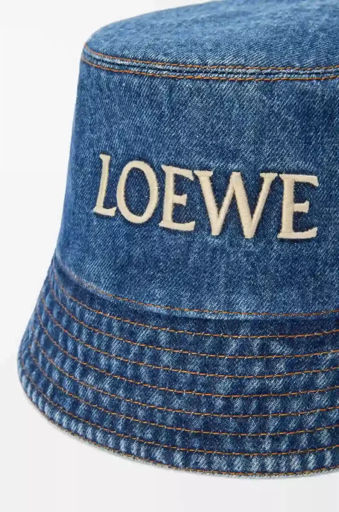 LOEWE bucket hat in denim Denim Blue LOEWE bucket hat in denim Denim Blue