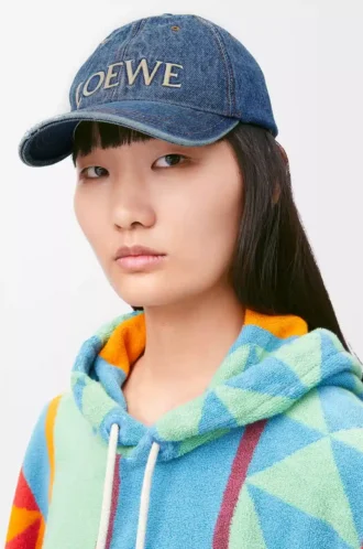 LOEWE cap in denim Denim Blue