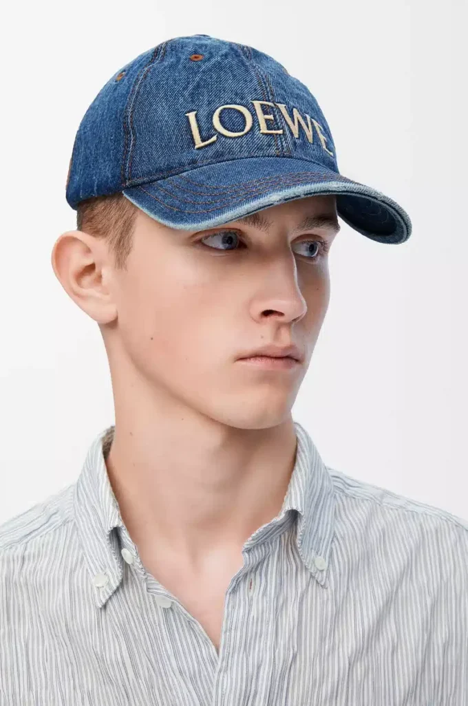 LOEWE cap in denim Denim Blue LOEWE cap in denim Denim Blue