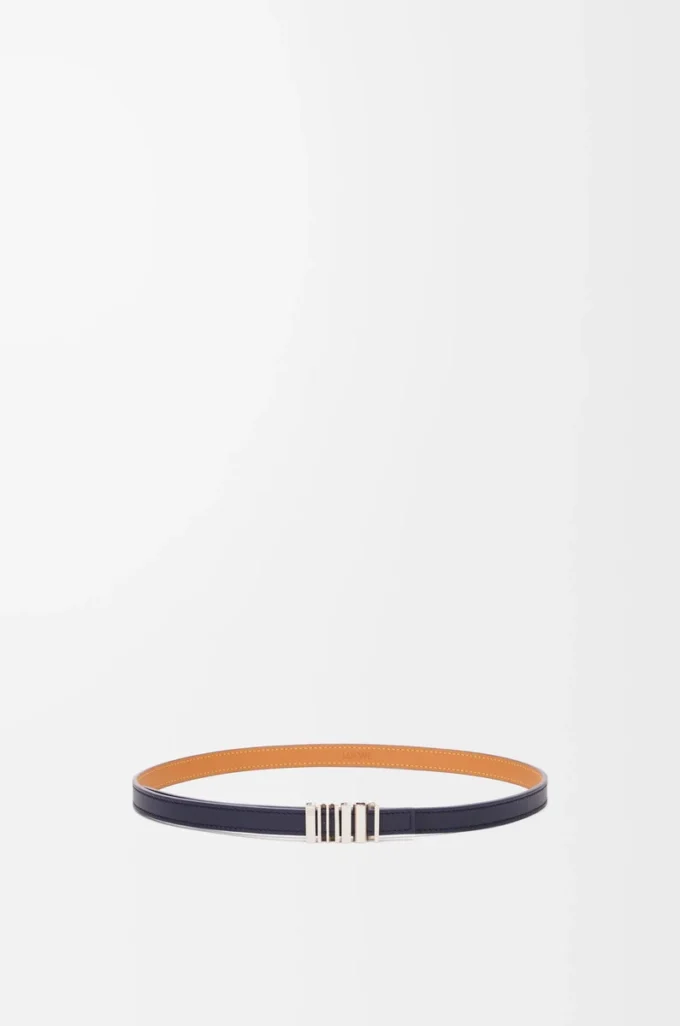 LOEWE graphic belt in classic calfskin Abbys Blue/Palladio