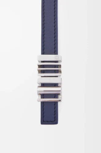 LOEWE graphic belt in classic calfskin Abbys Blue/Palladio