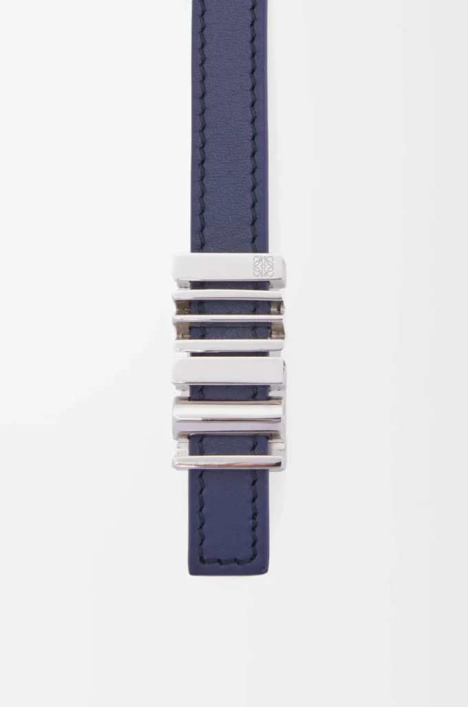 LOEWE graphic belt in classic calfskin Abbys Blue/Palladio