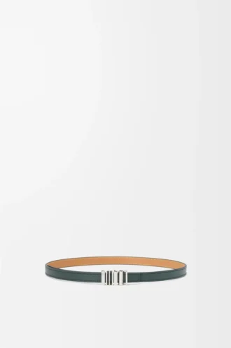 LOEWE Graphic belt in smooth calfskin Deep Forest/Palladium