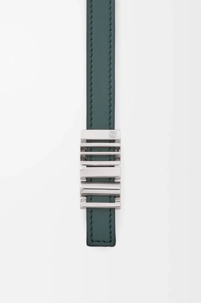 LOEWE Graphic belt in smooth calfskin Deep Forest/Palladium LOEWE Graphic belt in smooth calfskin Deep Forest/Palladium