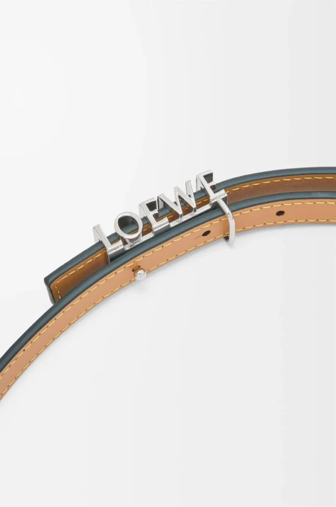 LOEWE Graphic belt in smooth calfskin Deep Forest/Palladium LOEWE Graphic belt in smooth calfskin Deep Forest/Palladium