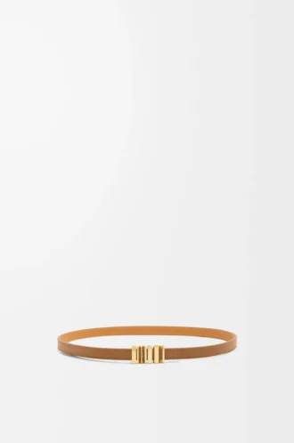 LOEWE Graphic belt in smooth calfskin Oak/Gold