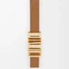 LOEWE Graphic belt in smooth calfskin Oak/Gold