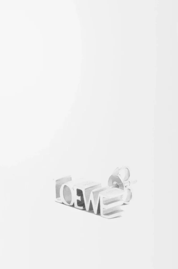 LOEWE Graphic single earring in sterling silver Silver
