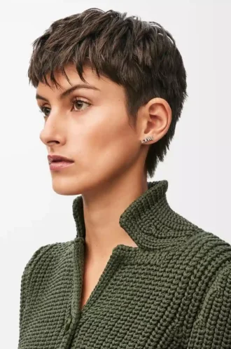 LOEWE Graphic single earring in sterling silver Silver