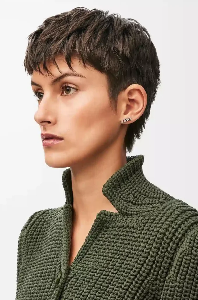 LOEWE Graphic single earring in sterling silver Silver