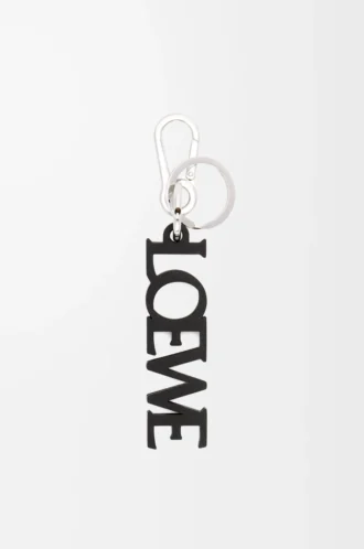 LOEWE Signature charm in smooth calfskin Black