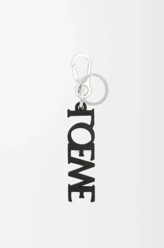 LOEWE Signature charm in smooth calfskin Black