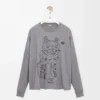 Long sleeve T-shirt in cotton Grey Melange Long sleeve T-shirt in cotton Grey Melange