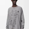 Long sleeve T-shirt in cotton Grey Melange Long sleeve T-shirt in cotton Grey Melange