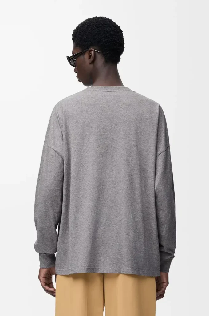 Long sleeve T-shirt in cotton Grey Melange Long sleeve T-shirt in cotton Grey Melange