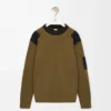 Long sleeve top in cotton blend Khaki/Black Long sleeve top in cotton blend Khaki/Black