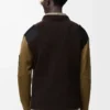 Long sleeve top in cotton blend Khaki/Black Long sleeve top in cotton blend Khaki/Black