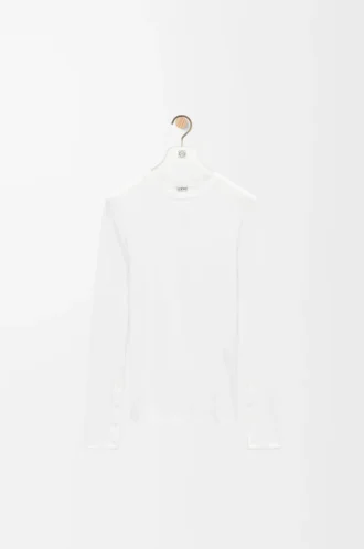 Long sleeve top in modal White