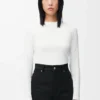 Long sleeve top in modal White Long sleeve top in modal White