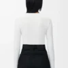Long sleeve top in modal White Long sleeve top in modal White