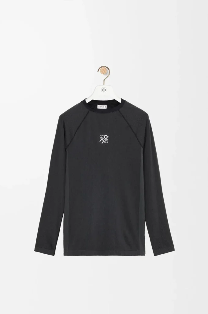 Long sleeve top in technical jersey Black Long sleeve top in technical jersey Black