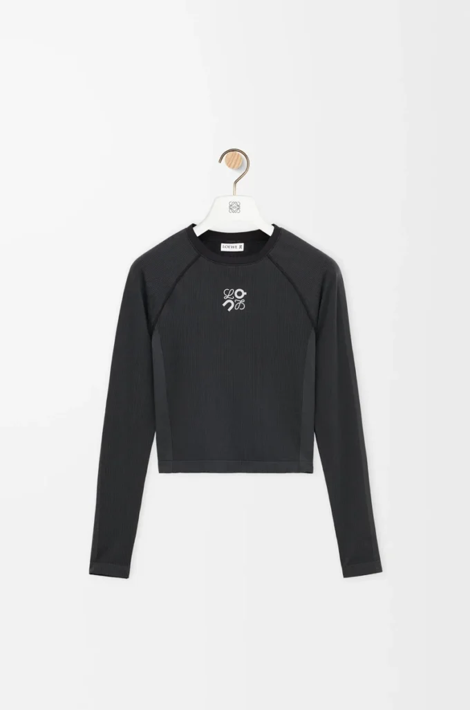 Long sleeve top in technical jersey Black Long sleeve top in technical jersey Black