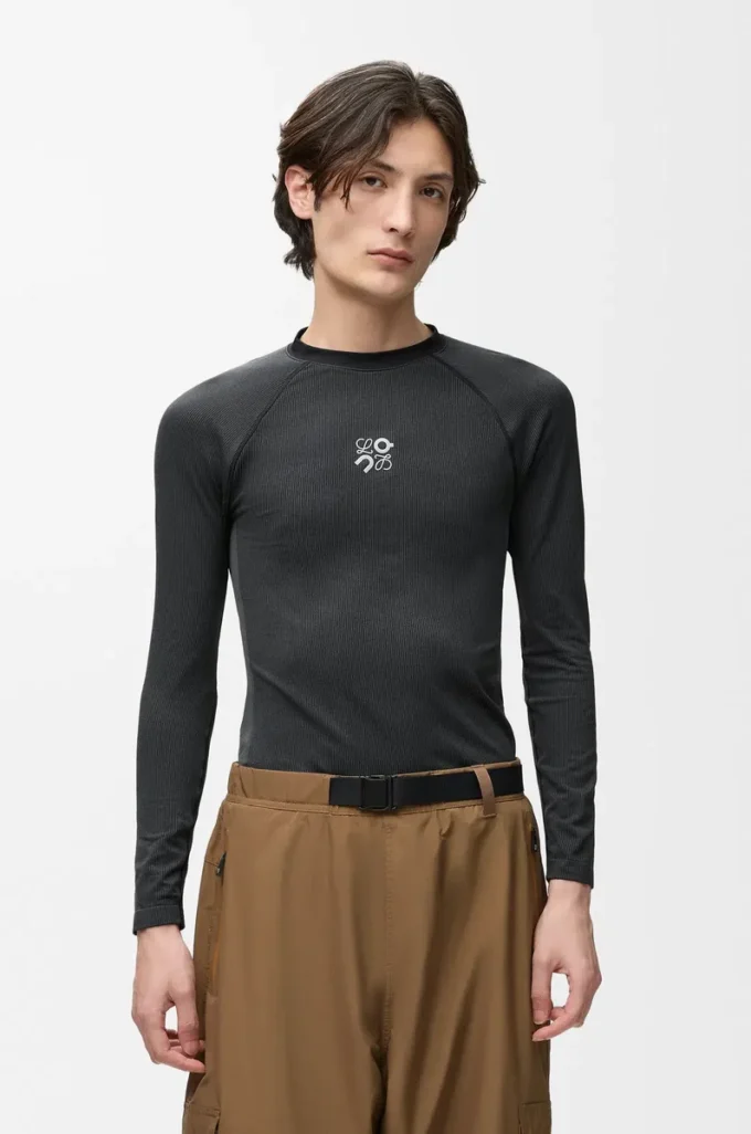 Long sleeve top in technical jersey Black Long sleeve top in technical jersey Black