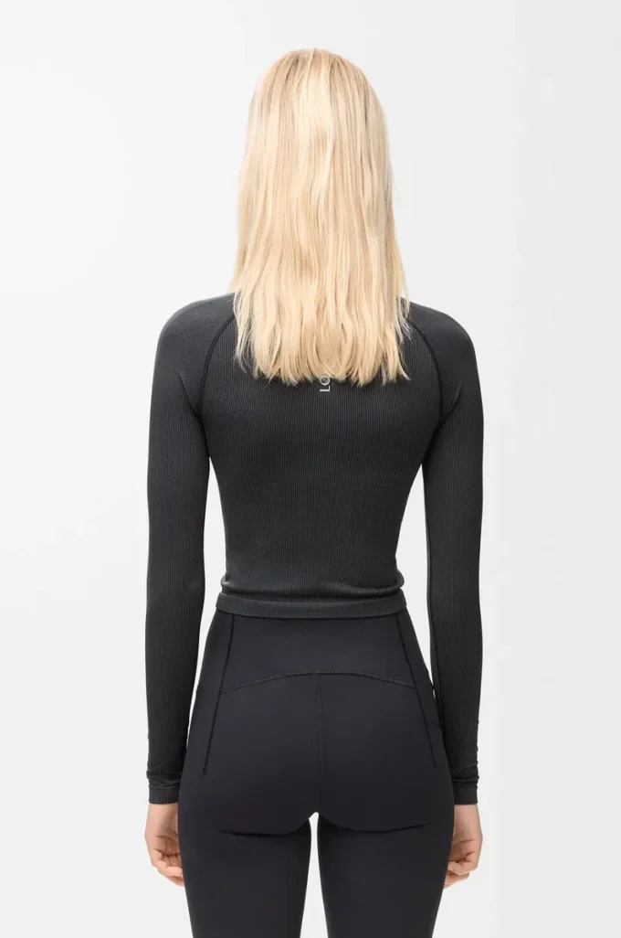 Long sleeve top in technical jersey Black Long sleeve top in technical jersey Black