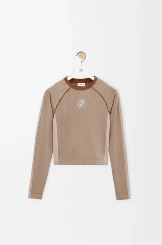 Long sleeve top in technical jersey Ivory