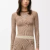 Long sleeve top in technical jersey Ivory Long sleeve top in technical jersey Ivory
