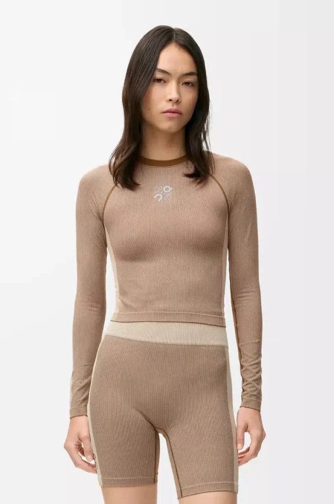 Long sleeve top in technical jersey Ivory Long sleeve top in technical jersey Ivory