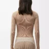 Long sleeve top in technical jersey Ivory Long sleeve top in technical jersey Ivory