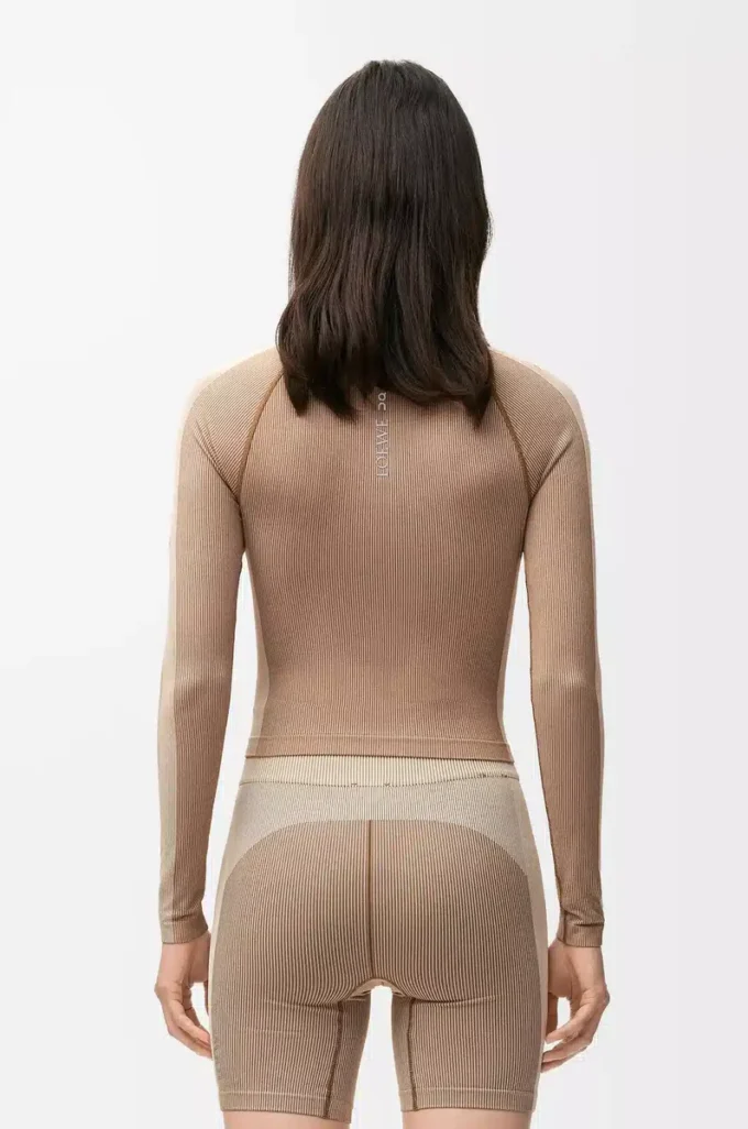 Long sleeve top in technical jersey Ivory Long sleeve top in technical jersey Ivory
